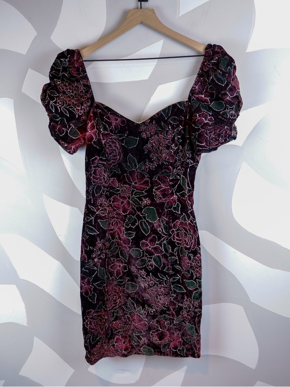 Vintage 80's L.A. Glo Puff Sleeve Open Back Dress | 5/6